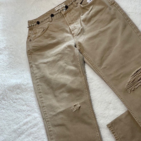 Free people tan ripped jeans - Picture 3 of 4